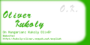 oliver kukoly business card