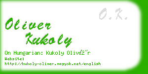 oliver kukoly business card